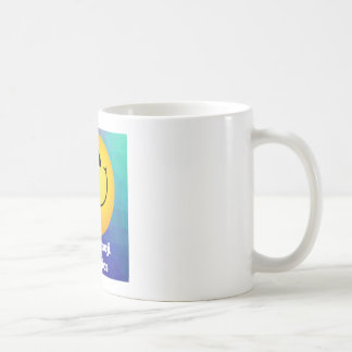Caneca De Café Sips Sunny: Lagoa Branca com ☀️ Emoji Amarelo Cute