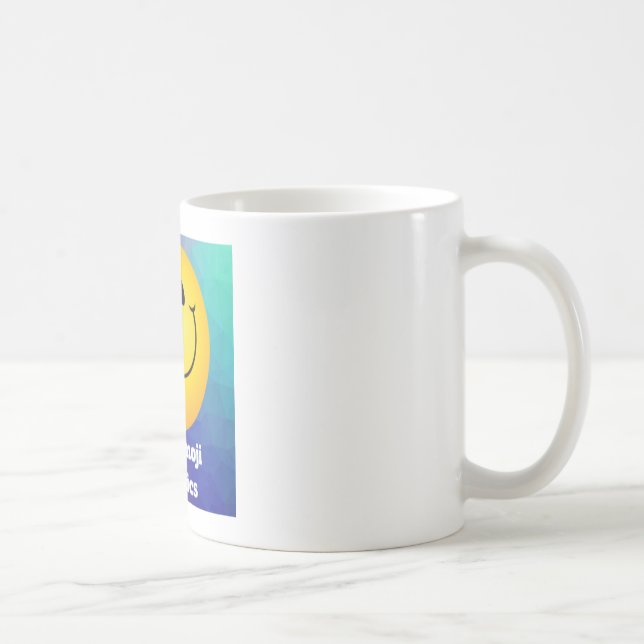 Caneca De Café Sips Sunny: Lagoa Branca com ☀️ Emoji Amarelo Cute (Direita)