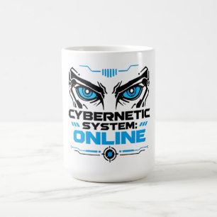 Caneca De Café Sistema Cibernético Olhos de Robô Futurista Online