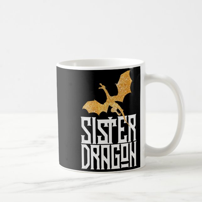 Caneca De Café Sister Dragon Christmas Matching Family Tribe Girl (Direita)