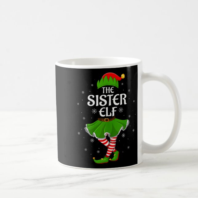 Caneca De Café Sister Elf Christmas Family Girls Women Elf Squad  (Direita)