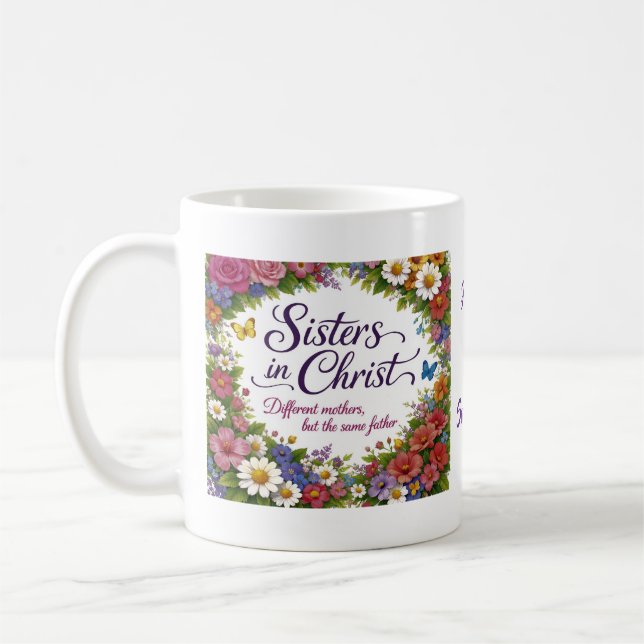 Caneca De Café Sisters in Christ Personalized Coffee Mug (Esquerda)