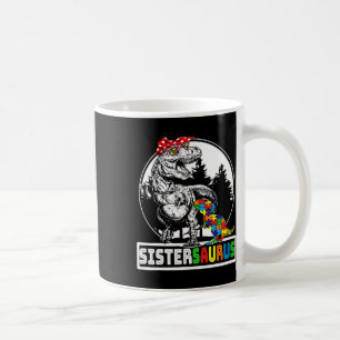 Caneca De Café Sistersaurus T Rex Dinossaur Irmã Saurus Autism A