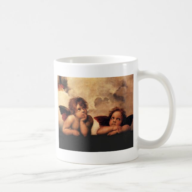 Caneca De Café Sistine Madonna 2 anjos por Raphael (Direita)