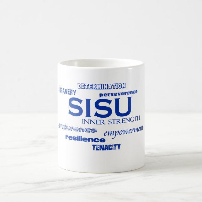 Caneca De Café SISU face mask tenacidade de bravura (Centro)
