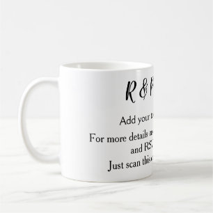 Caneca De Café site de casamento rsvp q r código adicionar nome t
