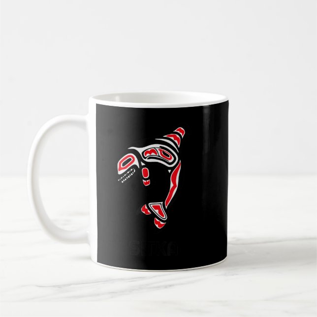 Caneca De Café Sitka Alaska Native Indian Orca Killer Wh (Esquerda)