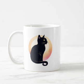 Caneca De Café Sitning black cat