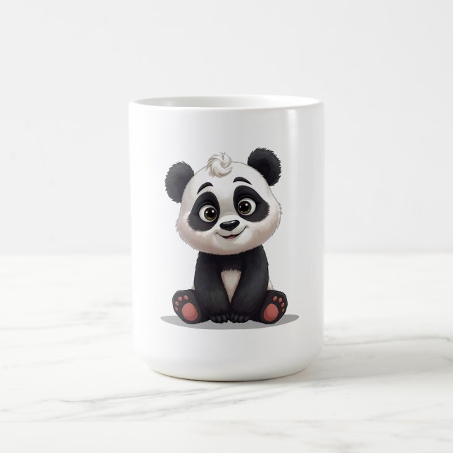 Caneca De Café Sitting Panda Bear Cartoon Illustration Artwork (Centro)