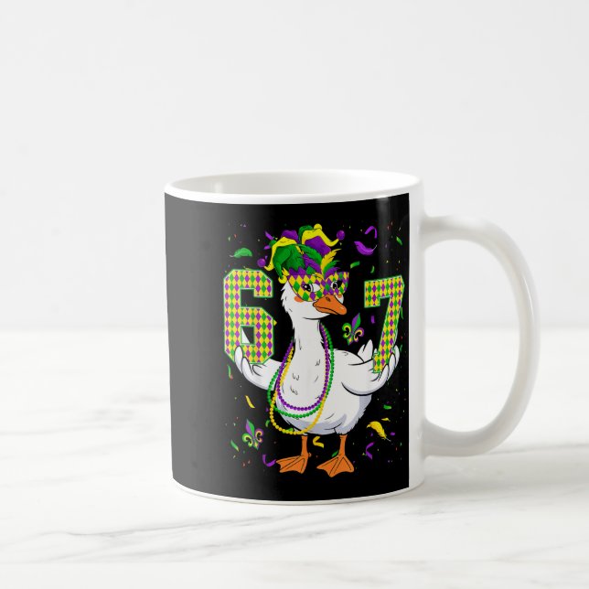 Caneca De Café Six Seven 67 Meme Goose With Jester Hat &amp; Bead (Direita)