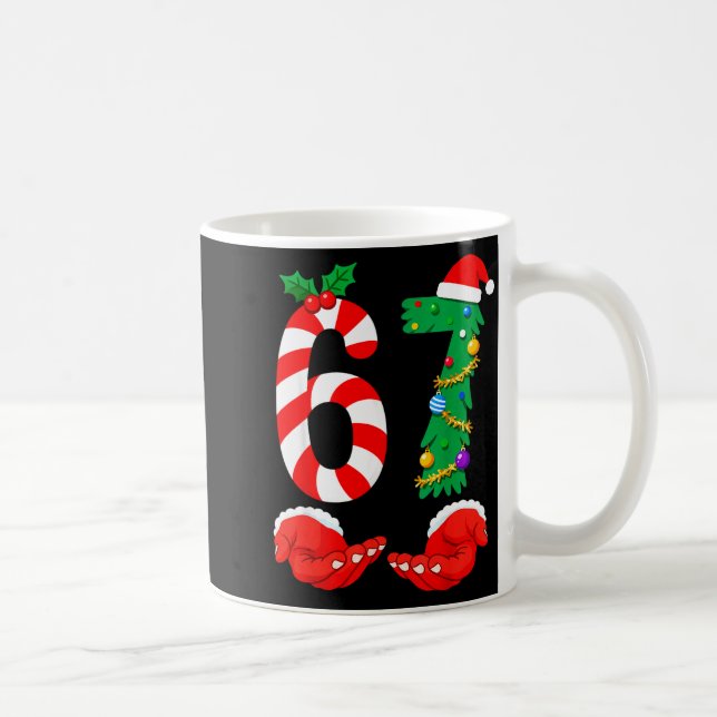 Caneca De Café Six Seven 67 Meme Santa Christmas Holiday Funny  (Direita)