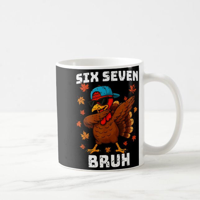 Caneca De Café Six Seven 67 Thanksgiving Meme Funny Thankful Turk (Direita)
