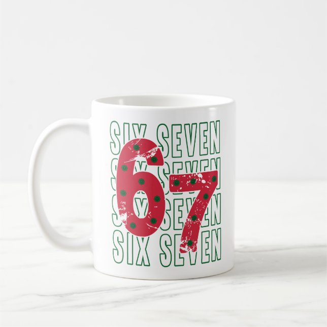 Caneca De Café Six Seven 6 7 Funny Meme Mug (Esquerda)