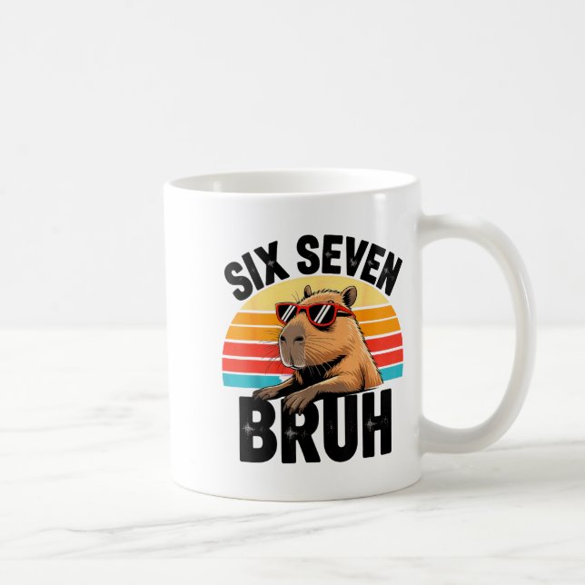 Caneca De Café Six Seven Bruh 67 Meme Capybara  (Direita)