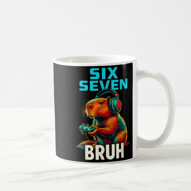 Caneca De Café Six Seven Bruh 67 Meme Funny Capybara  (Direita)