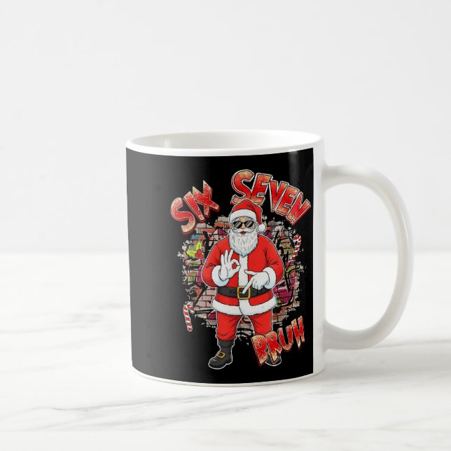 Caneca De Café Six Seven Bruh Santa Funny 67 Six Seven Meme Chris (Direita)