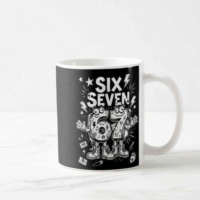 Caneca De Café Six Seven Gen Alpha Brain Rot Meme Funny Viral Tre (Direita)
