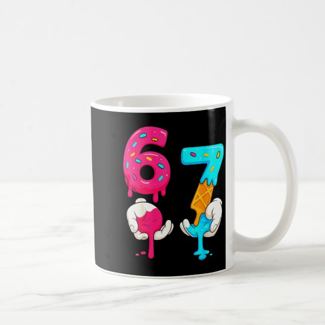 Caneca De Café Six Seven Ice Cream Drip Meme 67 Funny Gen Alpha S (Direita)