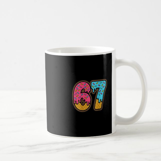 Caneca De Café Six Seven Ice Cream Drip Sport 67 Fun Mason Meme ( (Direita)