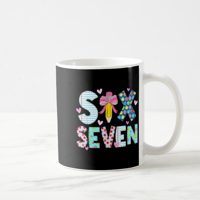 Caneca De Café Six Seven Meme 67 Teacher Women Students Kids 6-7  (Direita)