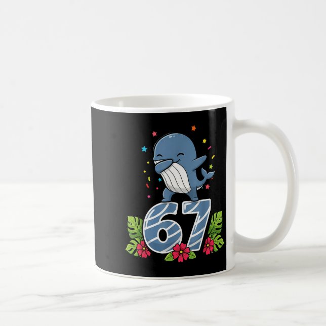 Caneca De Café Six Seven Meme Dabbing Baby Whale 67 Funny Gen Z A (Direita)