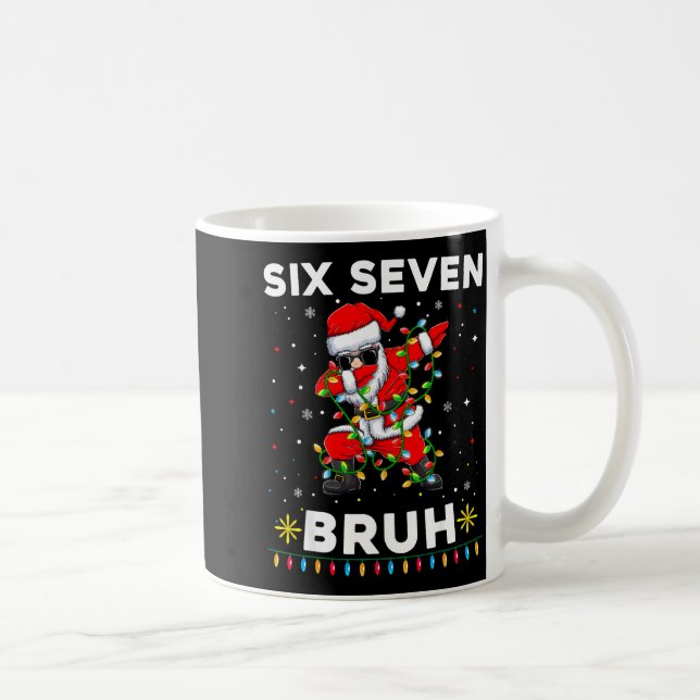 Caneca De Café Six Seven Santa Christmas 6 7 Bruh Meme Gen Alpha  (Direita)