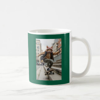 Caneca De Café Skate Cat Pet Art Legal