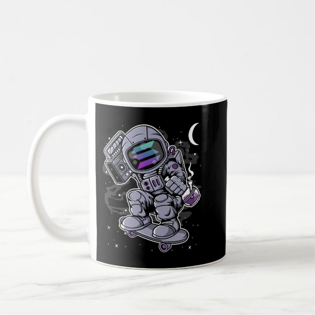 Caneca De Café Skate de astronauta - LHODL da Moedas Criptográfic (Esquerda)