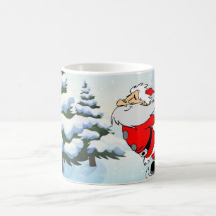 Caneca De Café Skate De Papai Noel Na Neve De Gelo