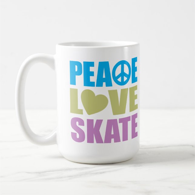 Caneca De Café Skate do amor da paz (Esquerda)