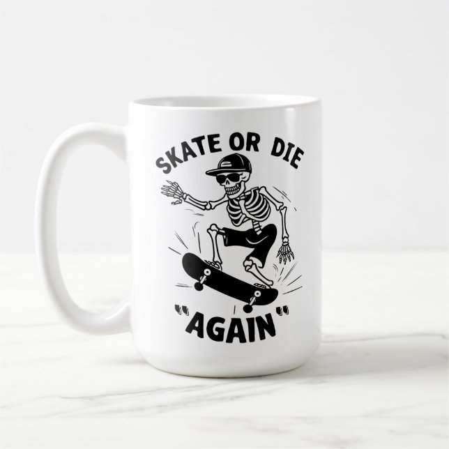Caneca De Café Skate Ou Morra "Novamente" (Esquerda)