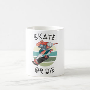 Caneca De Café Skate ou morrer Skateboarder Boy