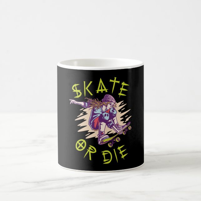 Caneca De Café Skate ou morrer Skateboarder Girl (Centro)