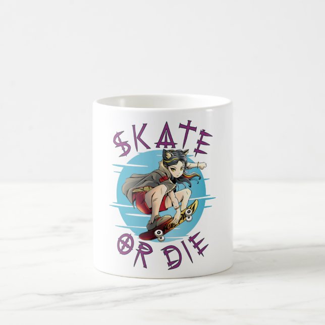 Caneca De Café Skate ou morrer Skateboarder Girl (Centro)