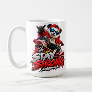 Caneca de Café Skateboarder Panda Legal Fique Fort