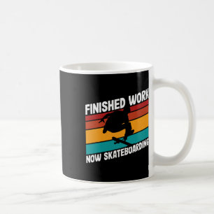 Caneca De Café Skateboarder Terminou o Trabalho Skateboarding Ret