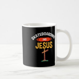 Caneca De Café Skateboarding E Jesus Patinando Skateboarder