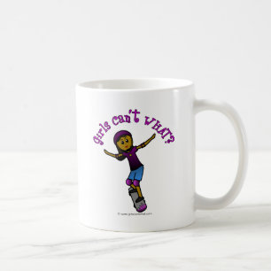Caneca De Café Skater de Garota Escura com Capacete