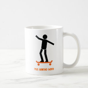 Caneca De Café Skater em seu costume do skate