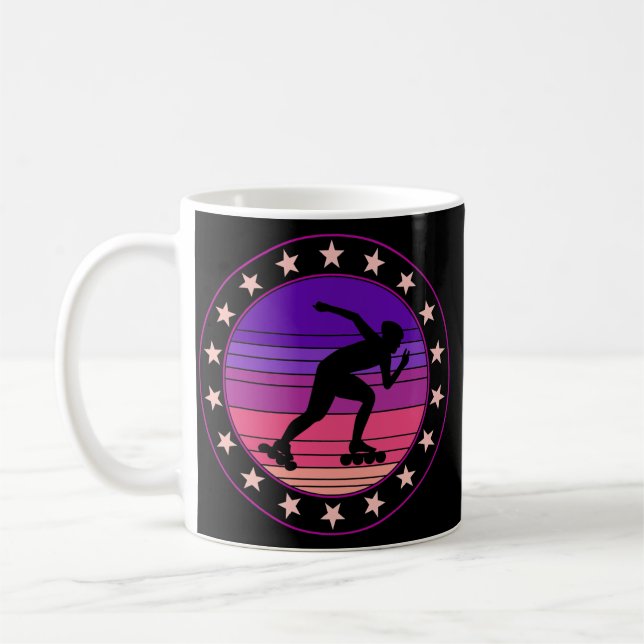 Caneca De Café Skater Girl Rollerblading Skate Roller para Mulher (Esquerda)