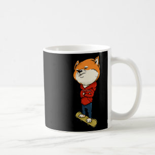 Caneca De Café Skater Shi Inu - Patinação Divertida Cachorro Japo
