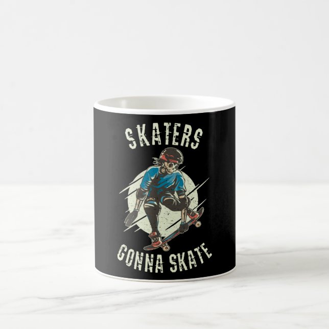Caneca De Café Skater vai Skate Skeleton Skateboarder (Centro)