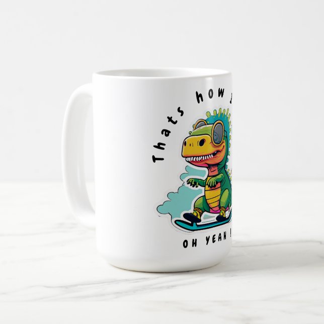 Caneca De Café Skating do Dinossauro do Bebê | É assim que eu rol (Frente Esquerda)