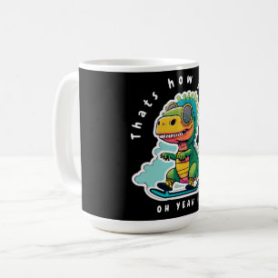 Caneca De Café Skating do Dinossauro do Bebê   É assim que eu rol