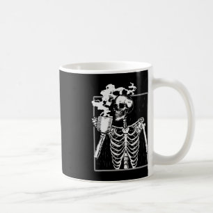 Caneca De Café SkelBebendo Café Engraçado Homens Mulheres Hal