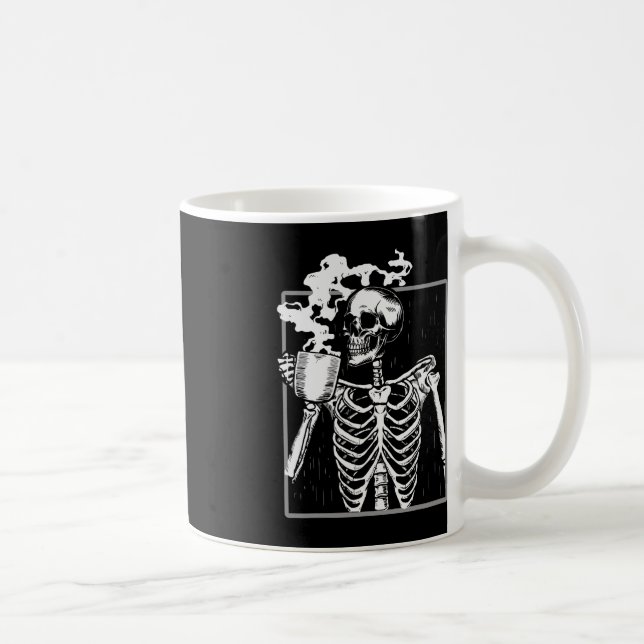 Caneca De Café SkelBebendo Café Engraçado Homens Mulheres Hal (Direita)