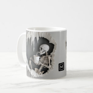 Caneca De Café Skeleton 3D Ilustração do Dia das Bruxas
