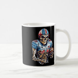 Caneca De Café Skeleton American Football Player Halloween Graphi