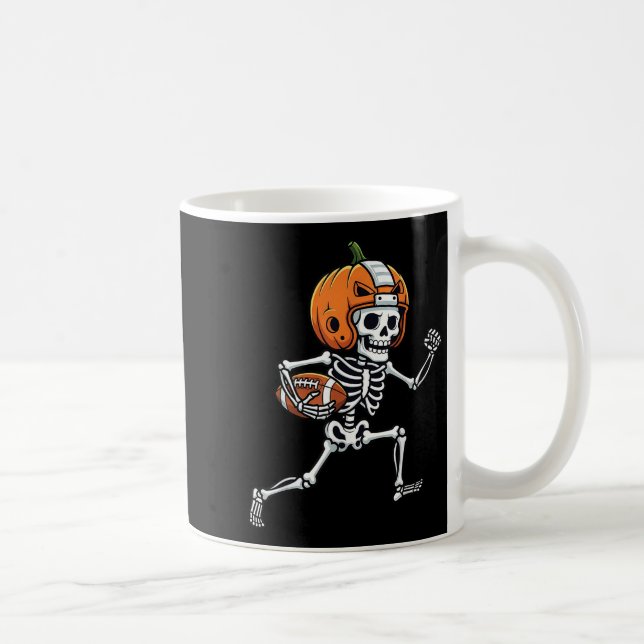 Caneca De Café Skeleton American Football Player Spooky Sports Gr (Direita)
