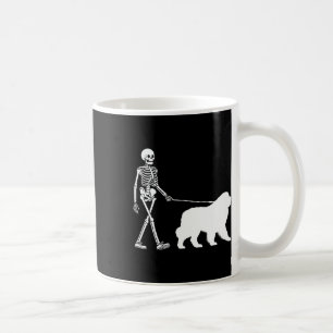 Caneca De Café Skeleton Andando Um Cachorro Terra Nova Saída